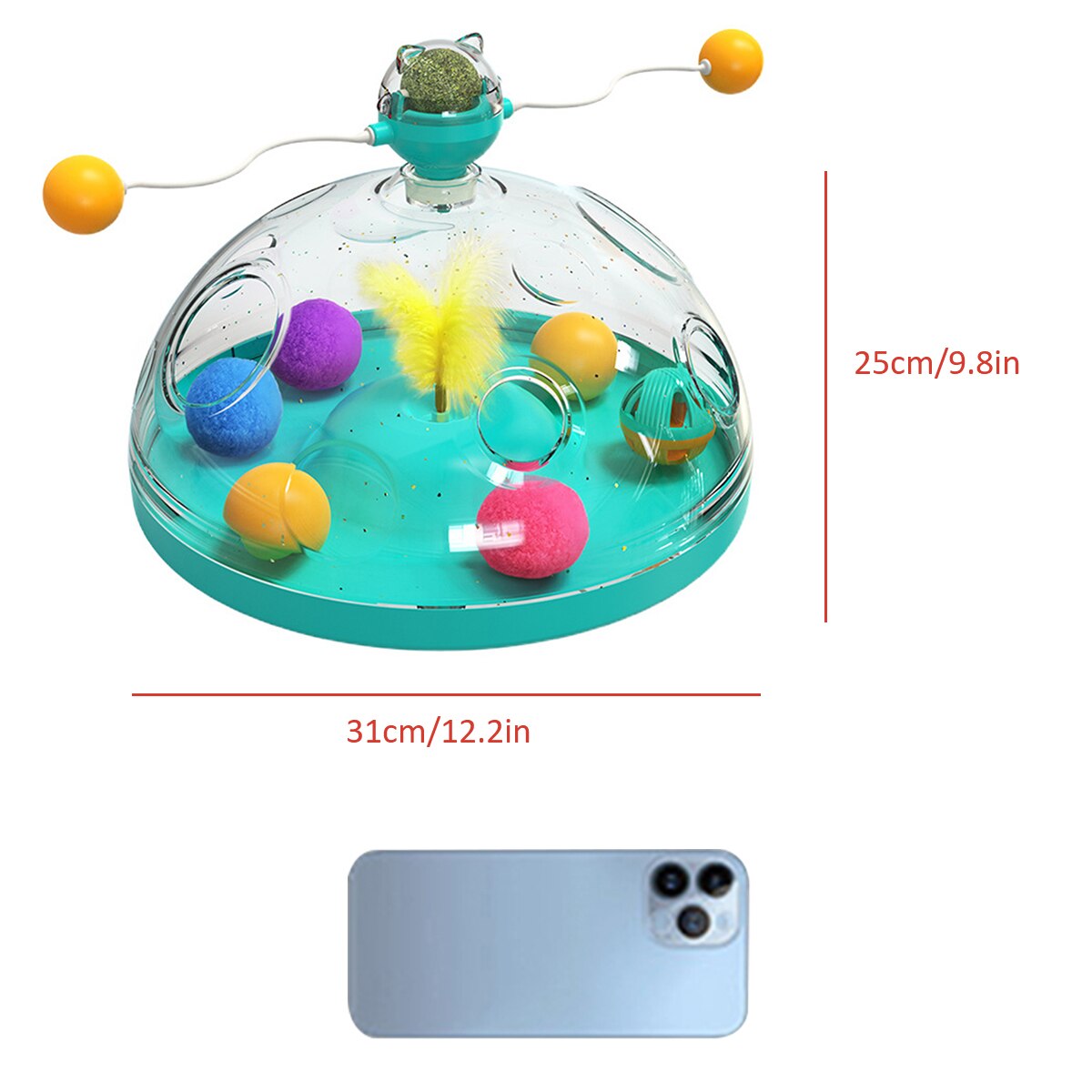 Funny Cat Windmill Toys Interesting Turntable for Kitten Pets Interactive Educational Toy with Luminous Ball Catnip Cat Product