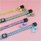 Adjustable Cat Collar with Tassels and Bells Embellished Pet Collar Colorful Plaid Jacquard Pattern Collars for Cat Dog Supplies