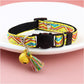 Adjustable Cat Collar with Tassels and Bells Embellished Pet Collar Colorful Plaid Jacquard Pattern Collars for Cat Dog Supplies