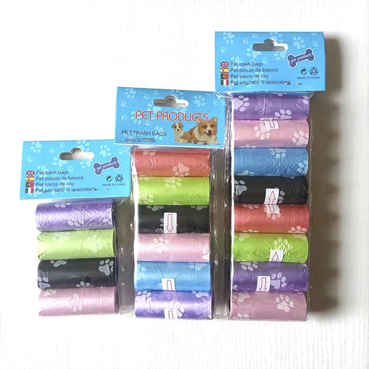 15bag/Roll Dog Cat Poop Bag Collector Pet Pick Up Degradable Garbage Bag Convenient Clean Waste Trash Bag Outdoor Pet Supplies