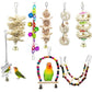 10PCS Parrot Bird Toys Wood Articles Pet Bird Set Combination Toys For Parrot Ladder Training Bird Toy Swing Ball Bell Standing