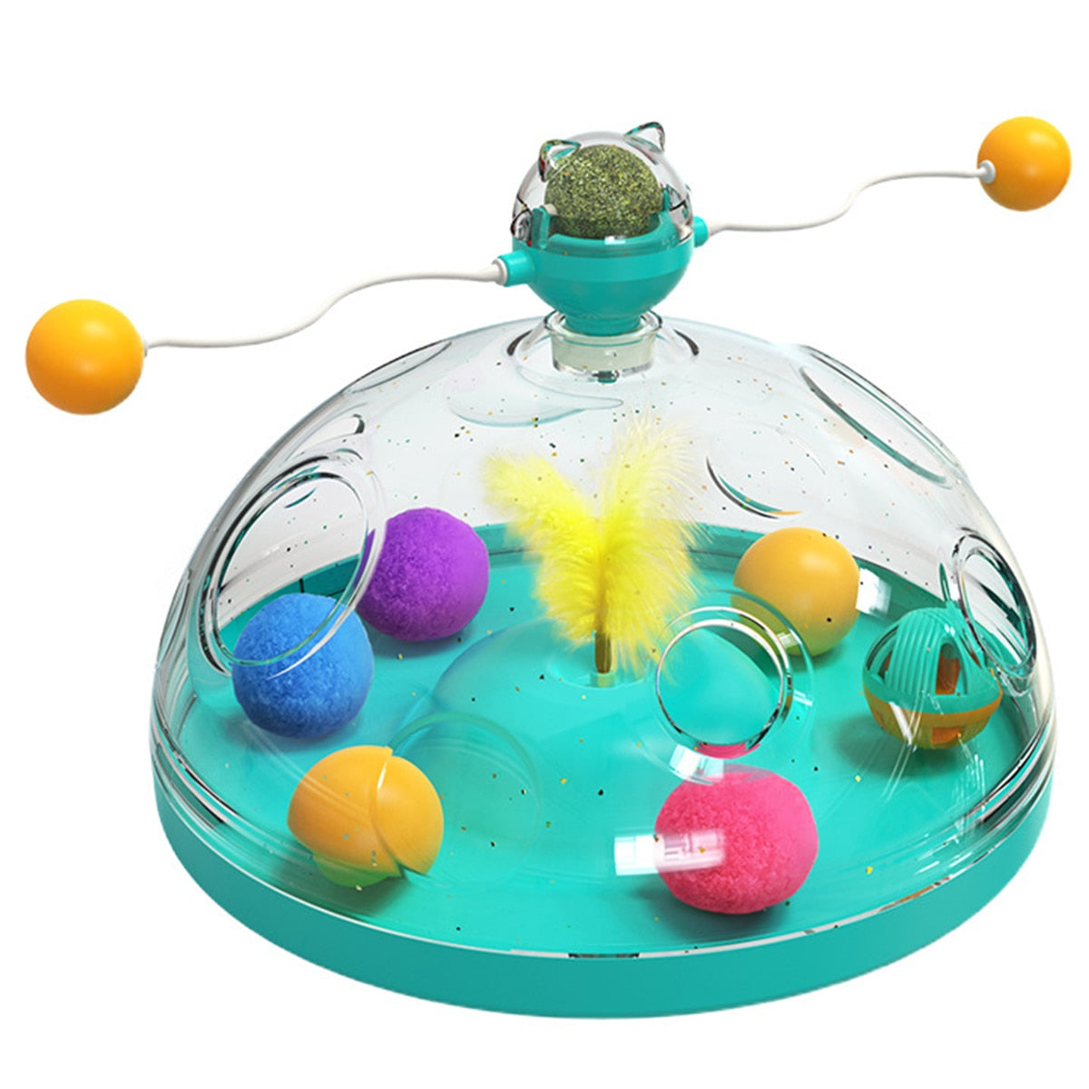 Funny Cat Windmill Toys Interesting Turntable for Kitten Pets Interactive Educational Toy with Luminous Ball Catnip Cat Product