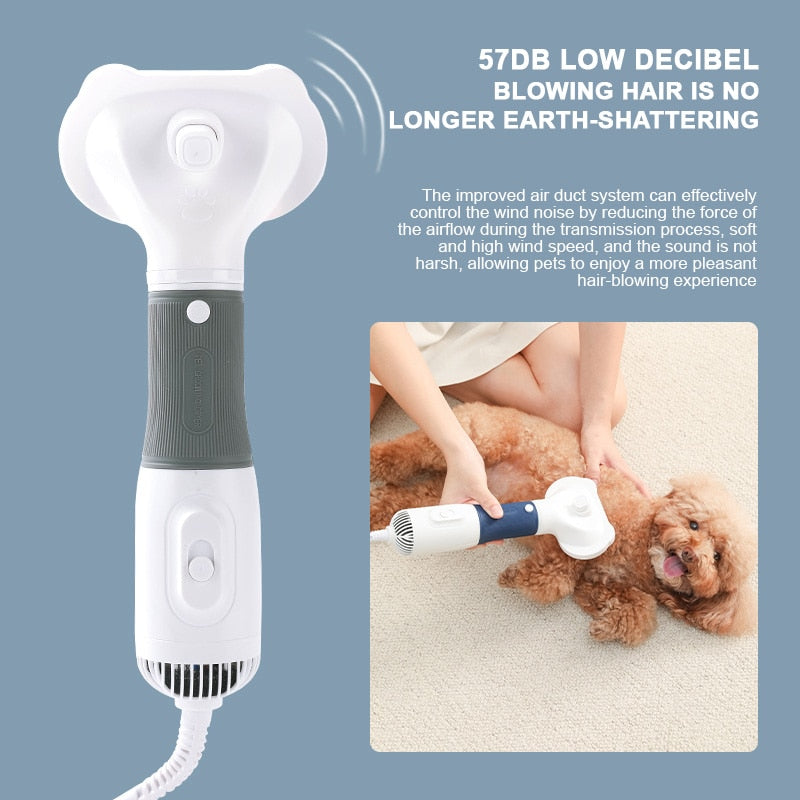 3 in1 Pet Dog Dryer Quiet Dog Hair Dryers and Comb Brush Grooming Kitten Cat Hair Comb Puppy Fur Blower Low Noise Temprature