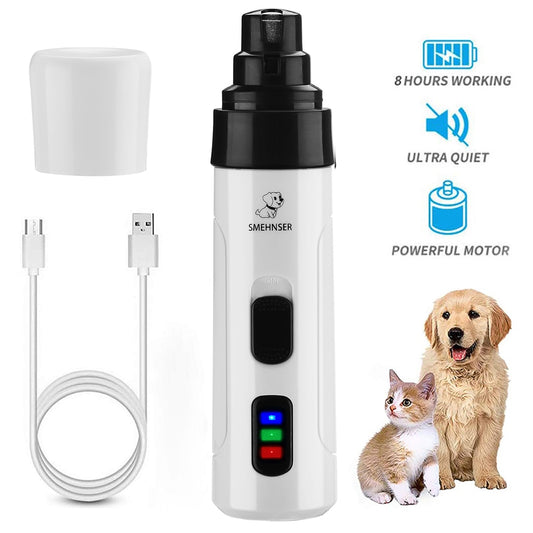 New Electric Dog Nail Clippers for Dog Nail Grinders USB Charging Rechargeable Pet Quiet Cat Paws Grooming Nail Trimmer Tools