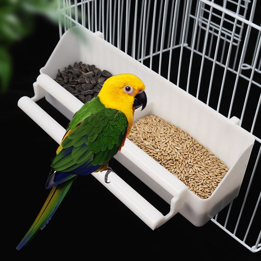 2in1 Bird Food Water Bowl Dual Feeding Cup Bird Pigeons Canary Cage Feeder Parrot Pet Aviary Hanging Stand Drinker Box Container