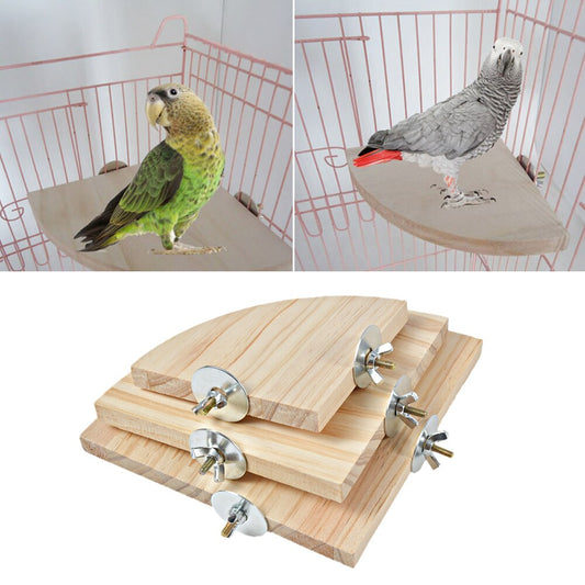 1Pc Pet Bird Parrot Wood Platform Stand Rack Toy Parrot Perches for Bird Cage Hamster Parrot Station Board Bird Cage Accessories