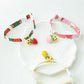 Cute cartoon fashion cat collar adjustable clock dog collar summer strawberry pineapple pet collar kitten and puppy decoration