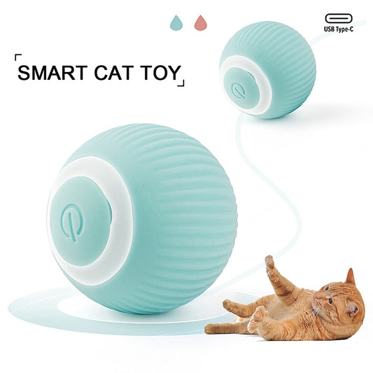 Interactive Cat Toys Ball Automatic 360° Self-Rotating Rolling Ball USB Rechargeable pet Exercise Chase Toy Ball for Kitten Dog