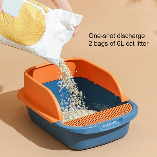 Sturdy Cat Litter Box Leakproof Cat Toilet Semi-Closed No Odor Cat Sandbox  Cat Litter Storage