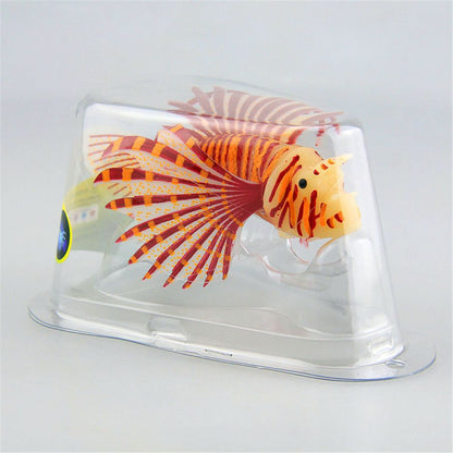 Artificial Luminous Lionfish Fish Tank Landscape Silicone Fake Fish Glow In Dark Aquarium Decoration