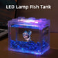 Mini Betta Fish Tank Creative Building Block Fish Cylinder Landscape Lamp LED Light Home Table Decoration accesorios para pecera