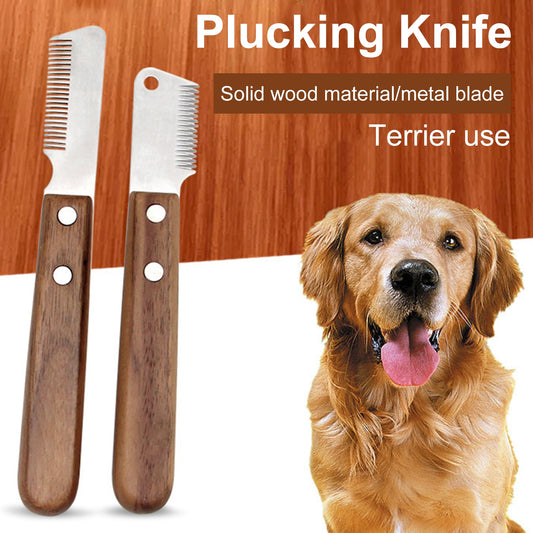 Handle Dog Stainless Steel Brushes Grooming Combs for Dog Pets Comb Coat Stripping Knife Stripper Trimmer Wooded Cleaning tool