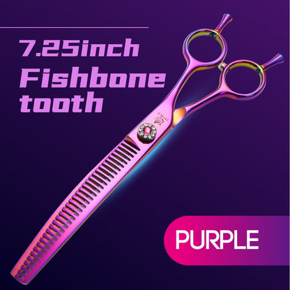 Fenice high-end 7.25 inch professional dog grooming scissors curved thinning shears for dogs & cats animal hair tijeras tesoura