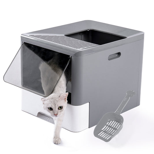 Cat Litter Box with Litter Scoop Large Space Cats Bedpan Anti-splash Kitten Sand Pot 3 Colors Self Cleaning Drawer arenero gato